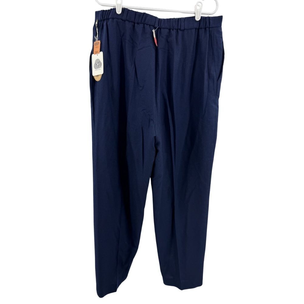 Villager Navy Blue Women's Trousers 100% wool vintage dead stock new minimalist